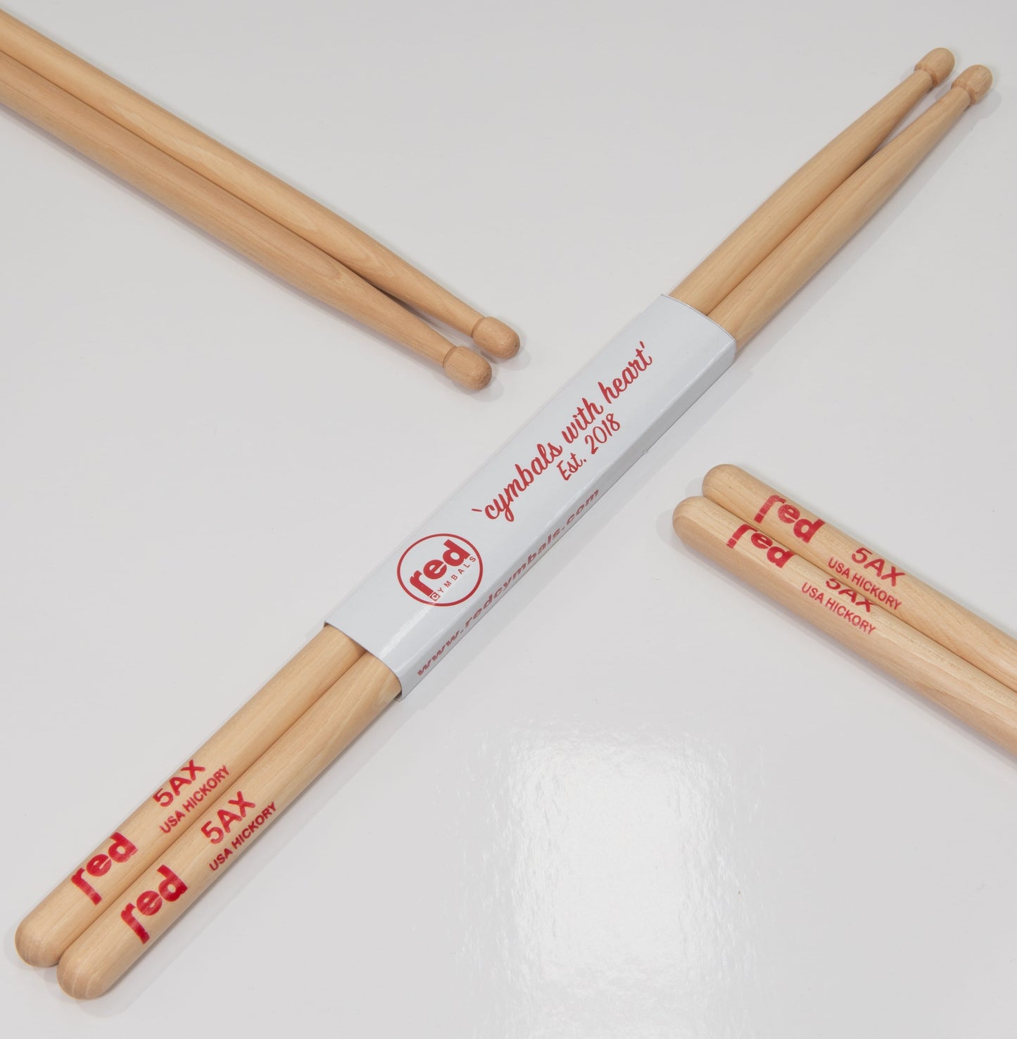 Red Cymbals Drum Sticks 5AX Acorn Tip